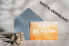 Wertgutschein Orange Aquarell-Motiv Digital (PDF)