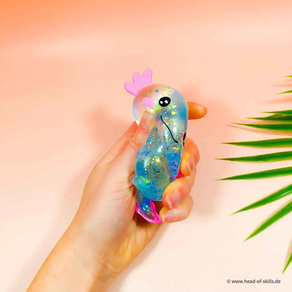 Squeeze Squishy Axolotl Glitter 
