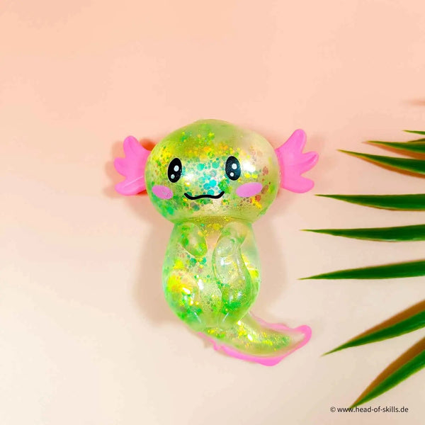 Squeeze Squishy Axolotl Glitter 