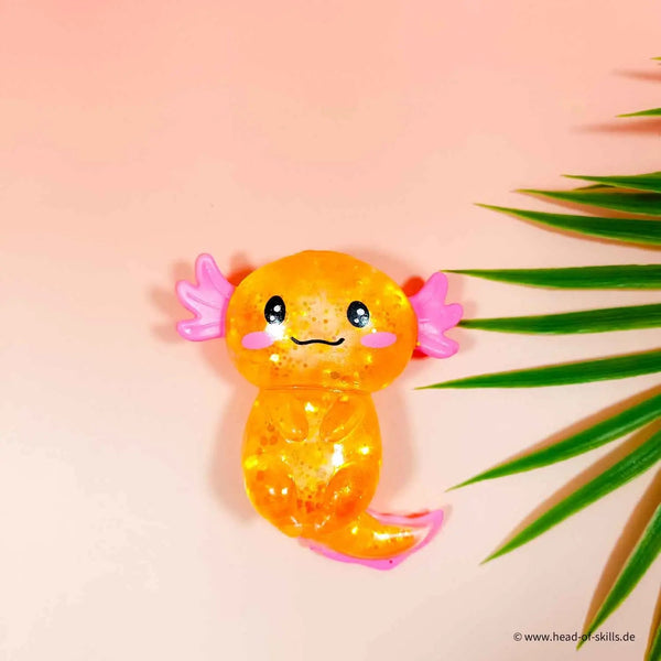 Squeeze Squishy Axolotl Glitter 