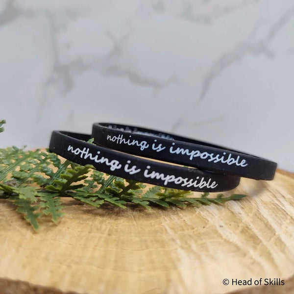 Silikon Armband Slim "Nothing is impossible"